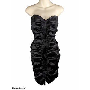 Calvin Klein black ruched strapless LBD dress 10 M Wiggle sexy sweetheart